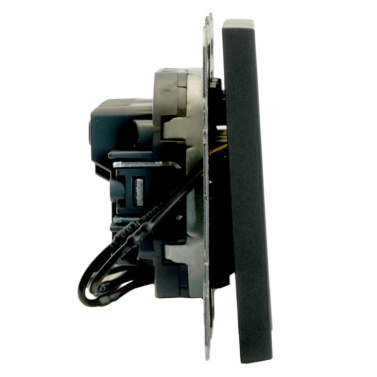 Эмили - Розетки и выключатели Stekker Выключатель 2-клавишный c индикатором STEKKER Эмили RSW10-5102-05 черный уголь soft touch 49838