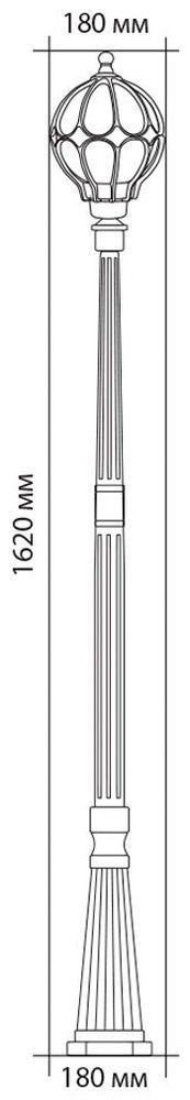 Уличный светильник Feron PL3707 столб круглый 60W 230V E27, черное золото  11379