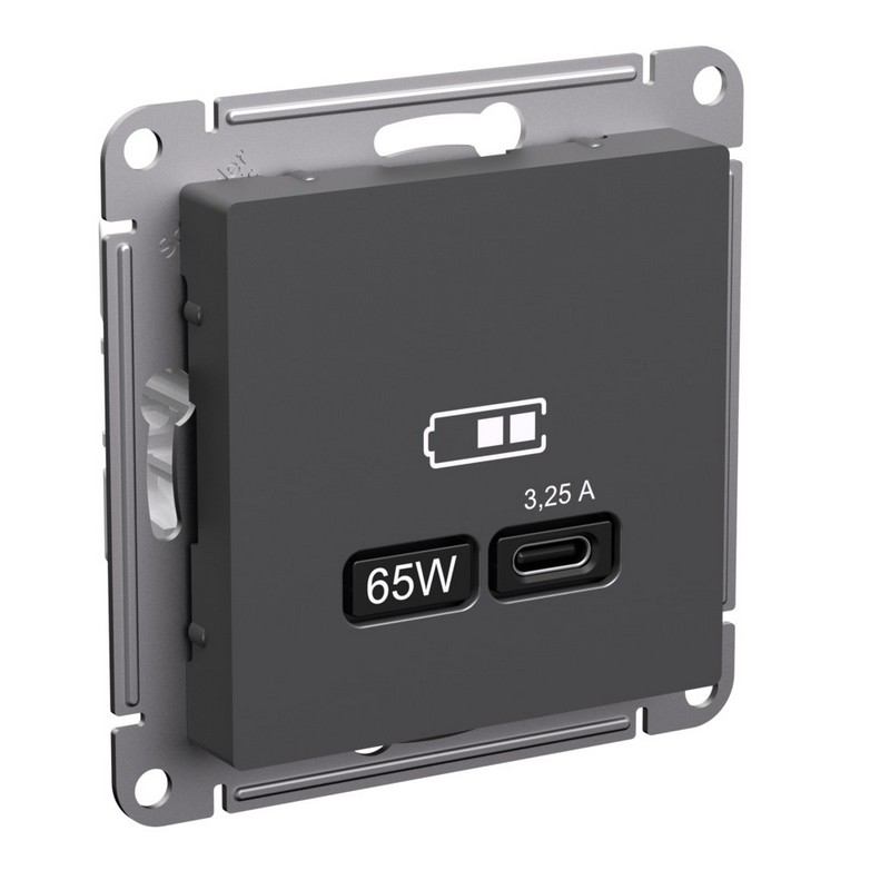 AtlasDesign Базальт Розетка Systeme Electric AtlasDesign Базальт USB тип-С 65Вт QC, PD, ATN001427