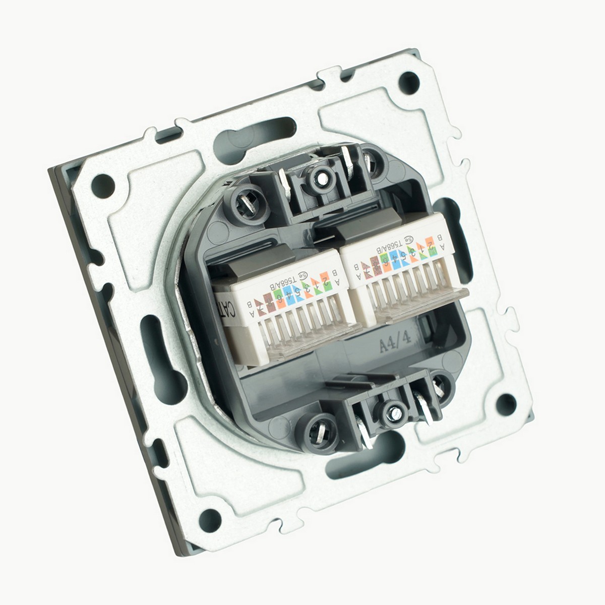 Эмили - Розетки и выключатели Stekker Розетка компьютерная 2-ая RJ-45 STEKKER Эмили RST00-5111-10 платиново-серый soft touch 49952