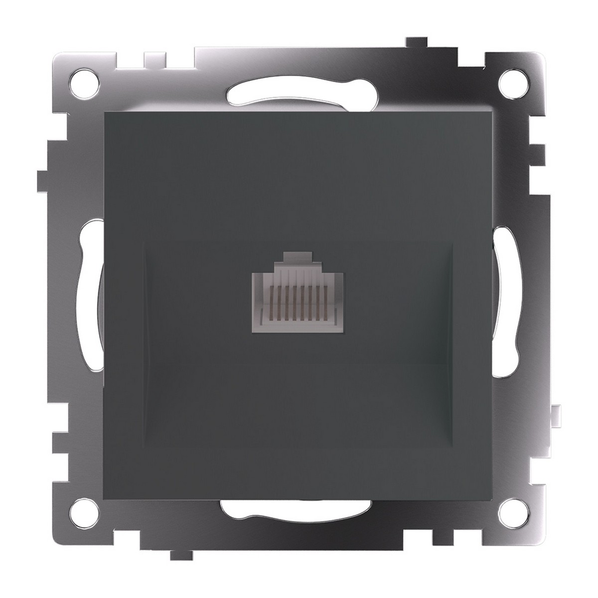 Катрин - Розетки и выключатели Stekker Розетка компьютерная 1-местная RJ-45 STEKKER GLS00-7107-06 Катрин графит 49418