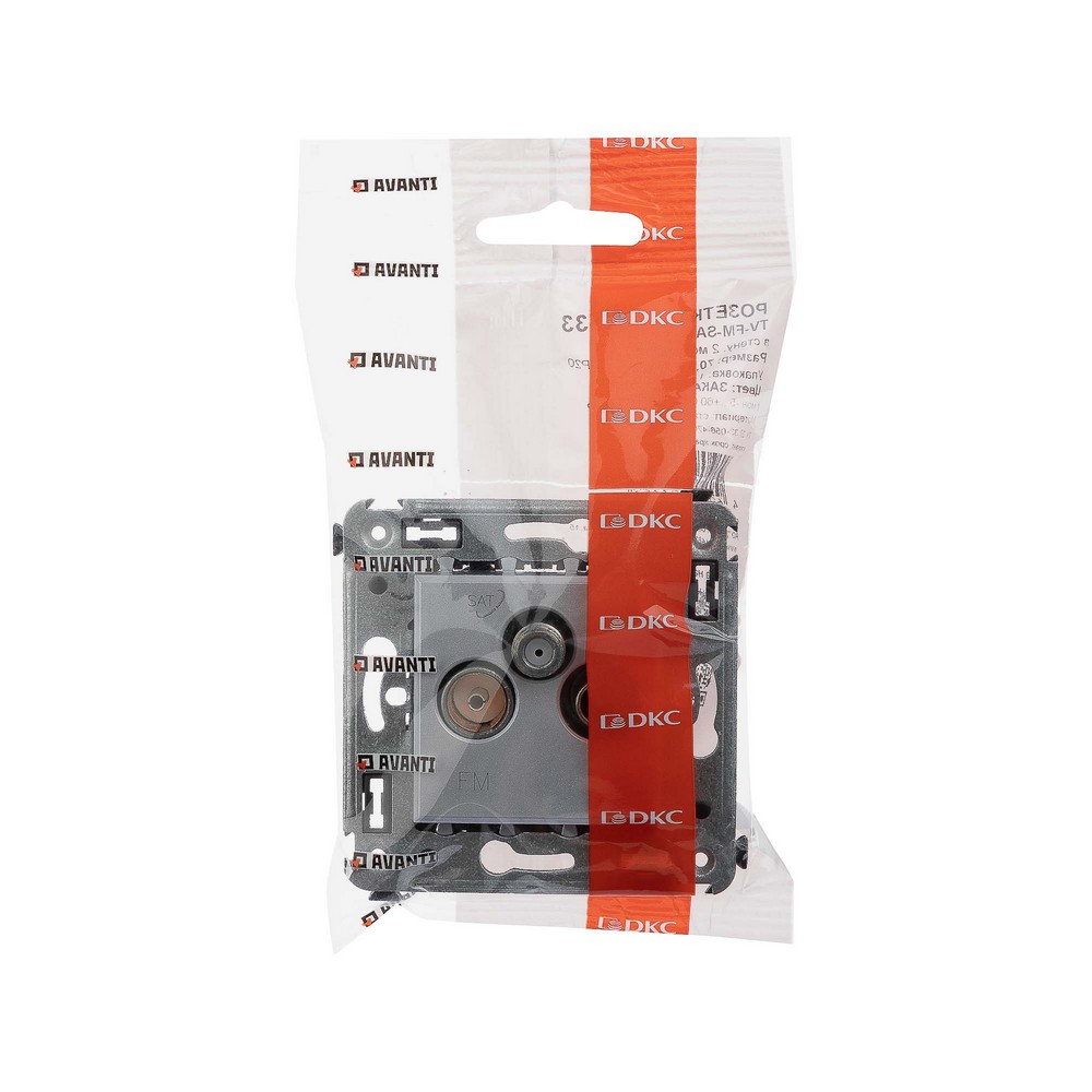 DKC Avanti механизмы Закаленная сталь Розетка TV DKC Avanti-FM-SAT в стену "Закаленная сталь" 4404533