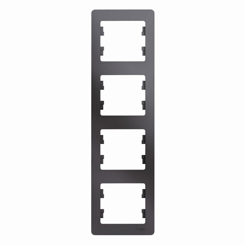 Glossa Графит Рамка Systeme Electric Glossa Графит 4-ая вертикальная GSL001308