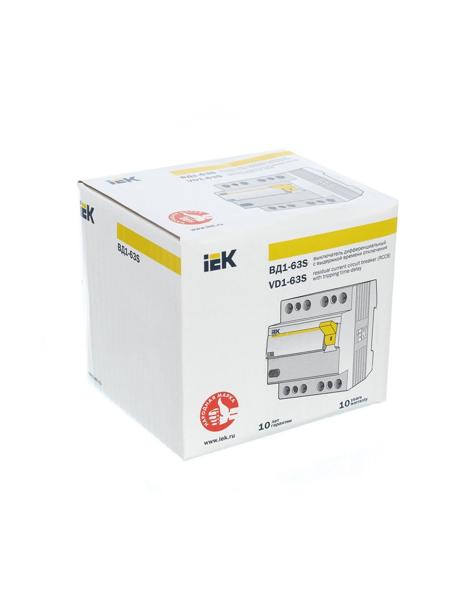 IEK Выключатель дифференциальный IEK KARAT ВД1-63S 4Р 40А 300мА MDV12-4-040-300 