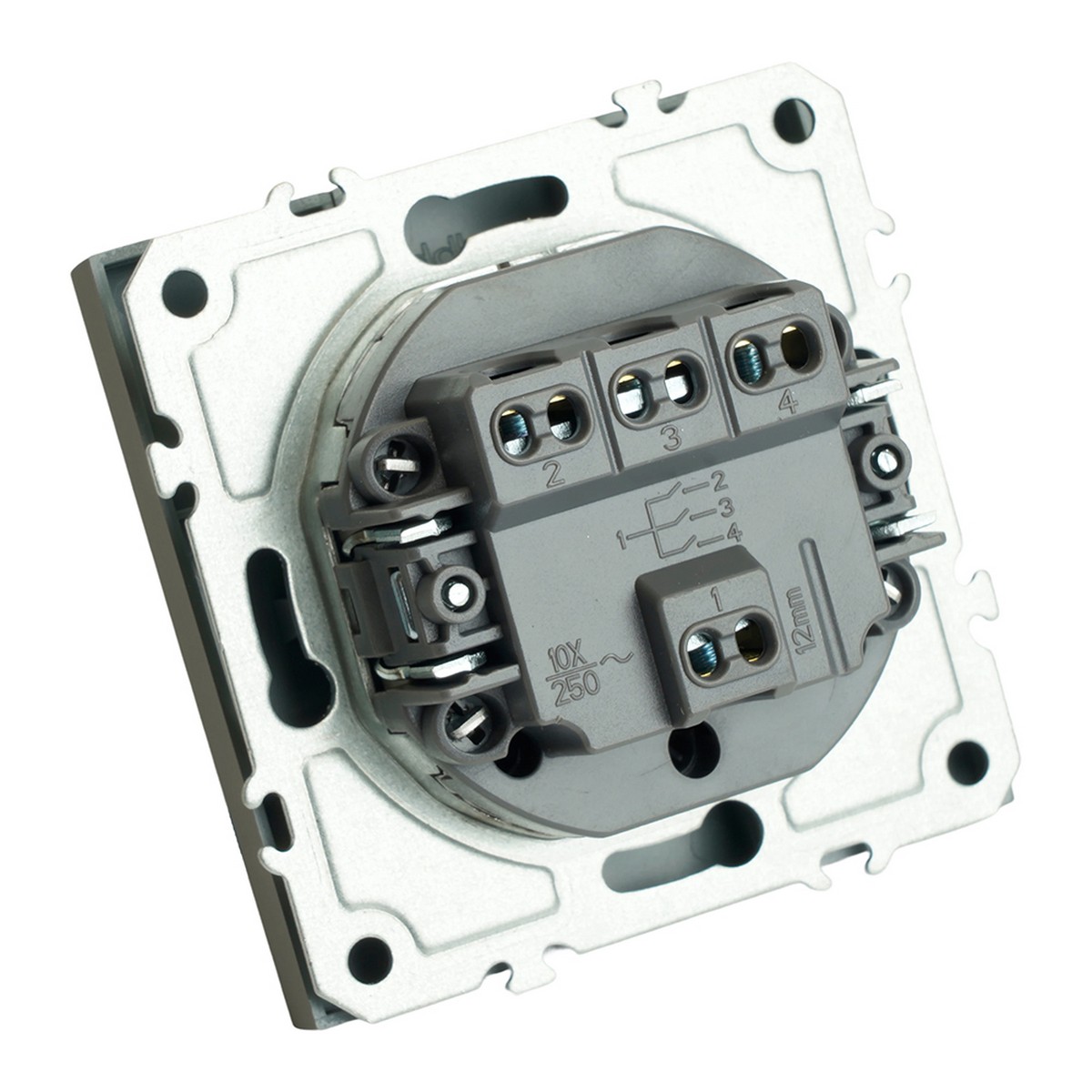 Эмили - Розетки и выключатели Stekker Выключатель 3-клавишный STEKKER Эмили RSW10-5108-10 платиново-серый soft touch 49948