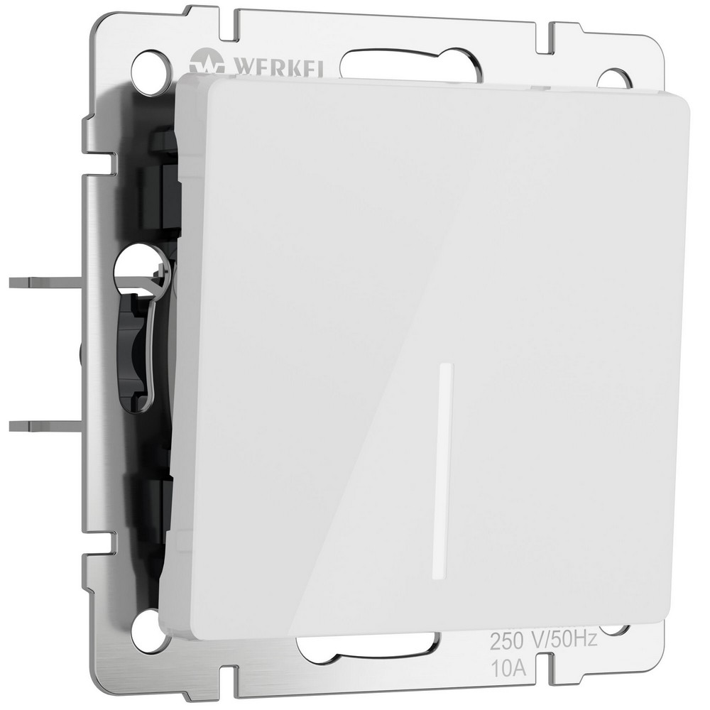 Werkel белый акрил Выключатель Werkel одноклавишный с подсветкой (белый акрил) W11101410