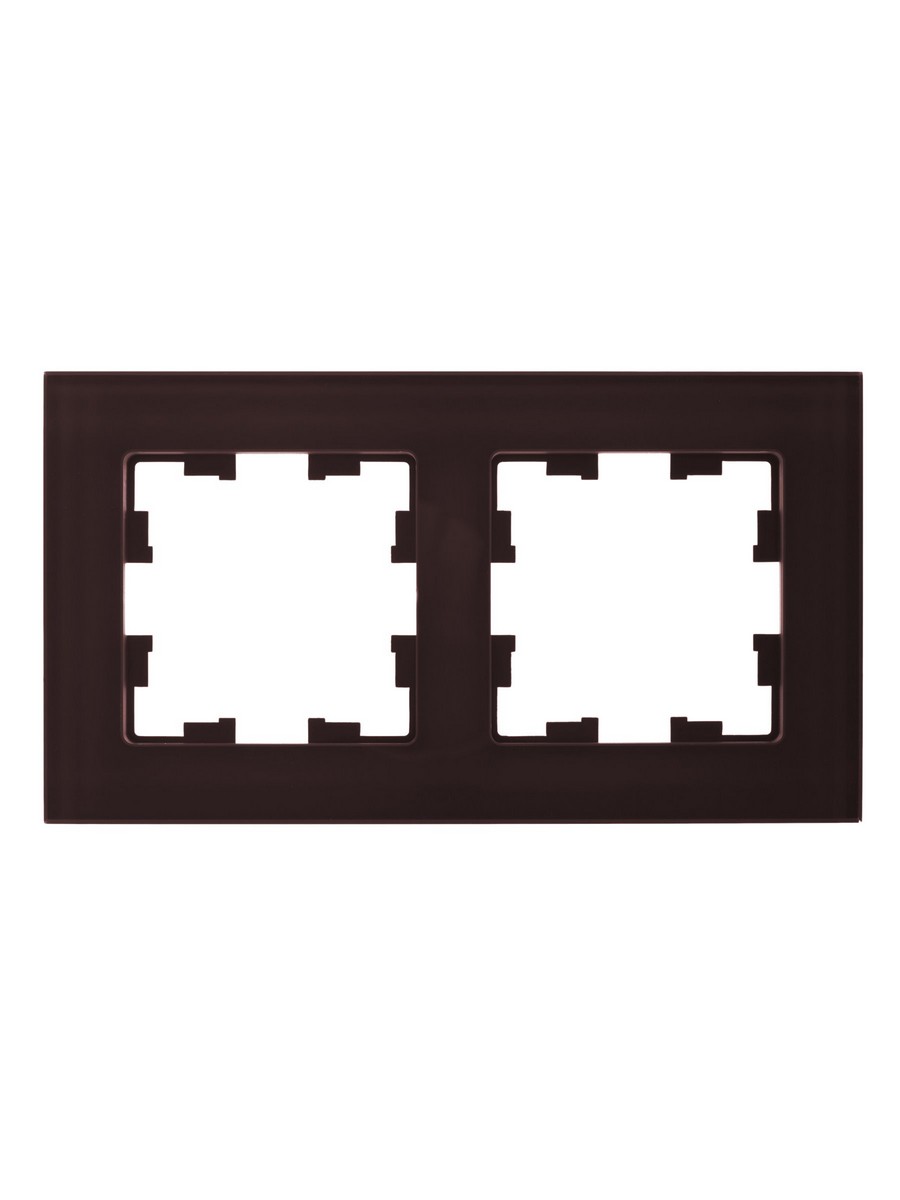 IEK Brite Рамки Рамка IEK BRITE 2-местная РУ-2-2-БрТБ стекло бронза BR-M22-G-K45