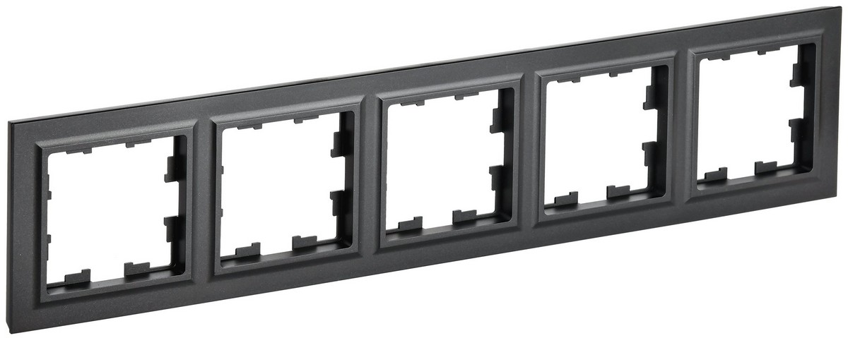 IEK Brite Рамки Рамка IEK BRITE BASE Черный 5-мест. РУ-5-БрЧ BR-M52-K02