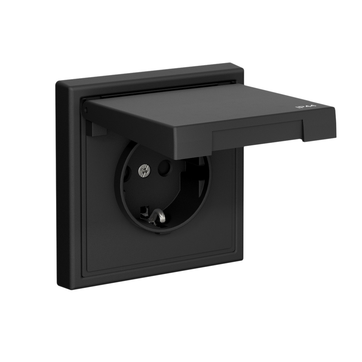 ArtGallery Карбон Розетка SE ArtGallery Карбон с заз.со шт.с крышк, 16А, IP44 быстрозажим. клем. GAL441046S