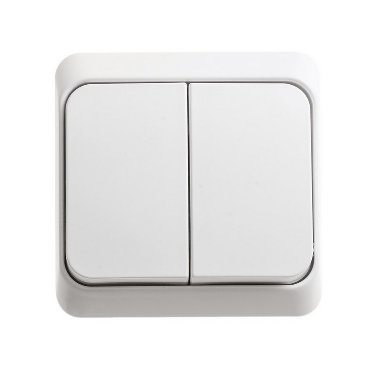 Этюд Белый Выключатель 2-клавишный Systeme Electric Этюд наружный Белый с подсветкой BA10-006B