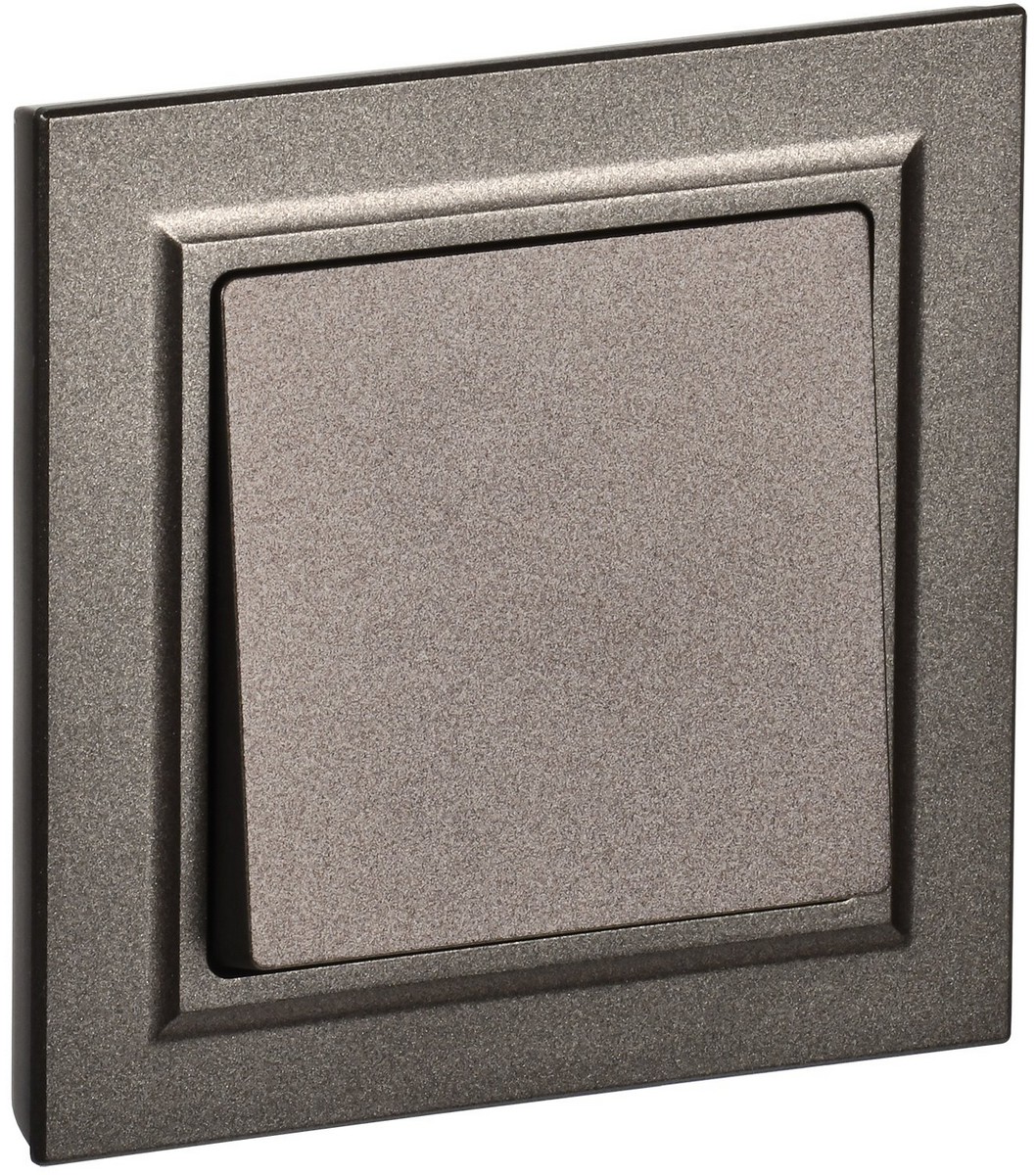 IEK Brite Бронза Выключатель IEK BRITE Темн.бронза 1-кл. 10А в сборе ВСР10-1-0-БрТБ BR-V10-0-10-K45-F