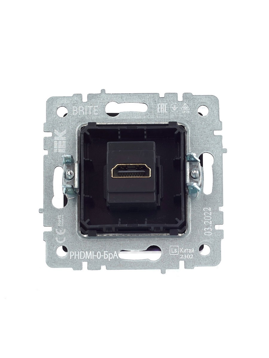 IEK Brite Алюминий Розетка IEK BRITE HDMI РHDMI-0-БрА алюминий BR-H10-K47