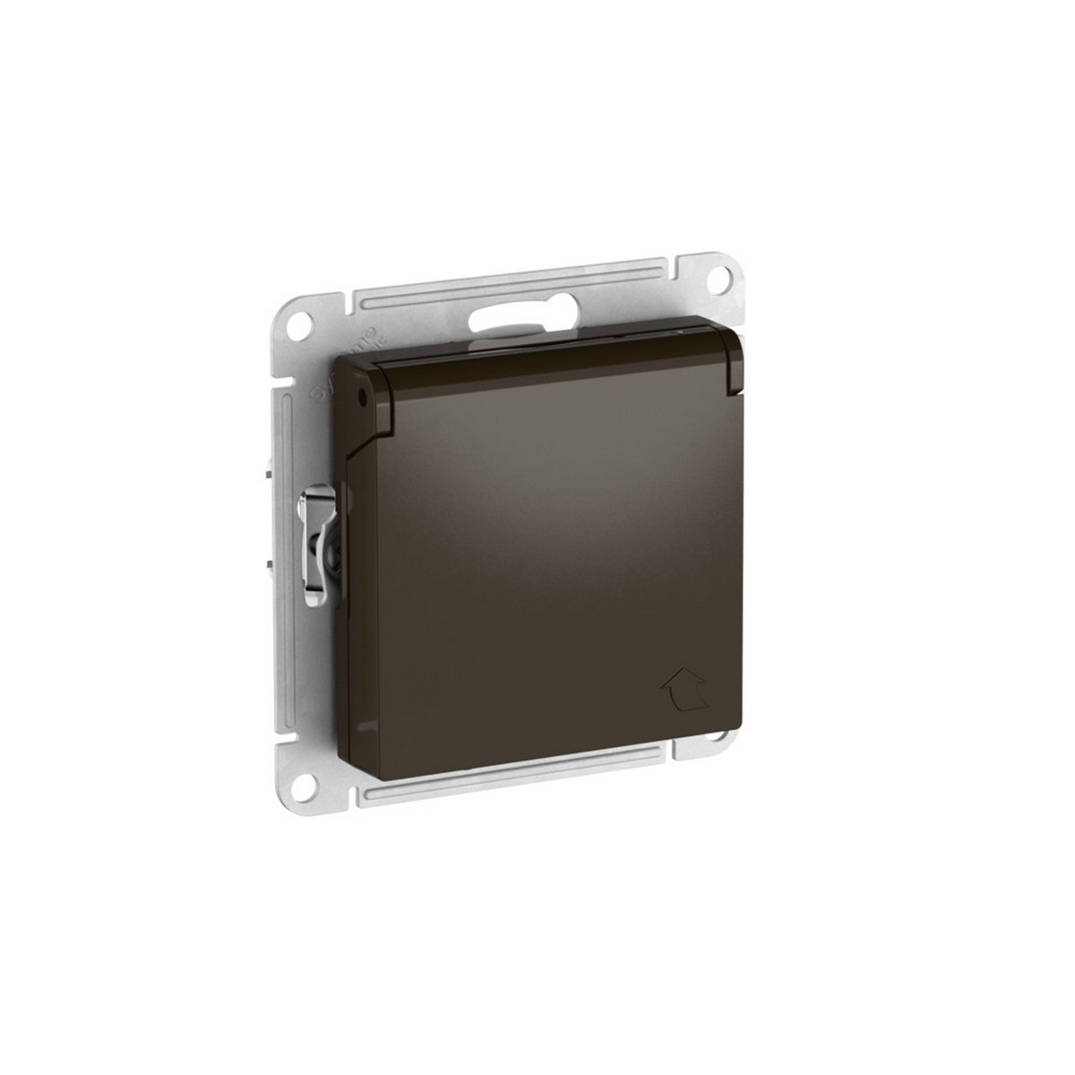 AtlasDesign Мокко Розетка Systeme Electric AtlasDesign Мокко с заземл. со шторк. с крышкой IP20 быстрозажим. клем.