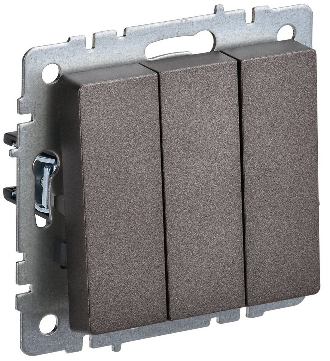IEK Brite Бронза Выключатель IEK BRITE 3-клавишный 10А ВС10-3-0-БрТБ темная бронза BR-V30-0-10-K45