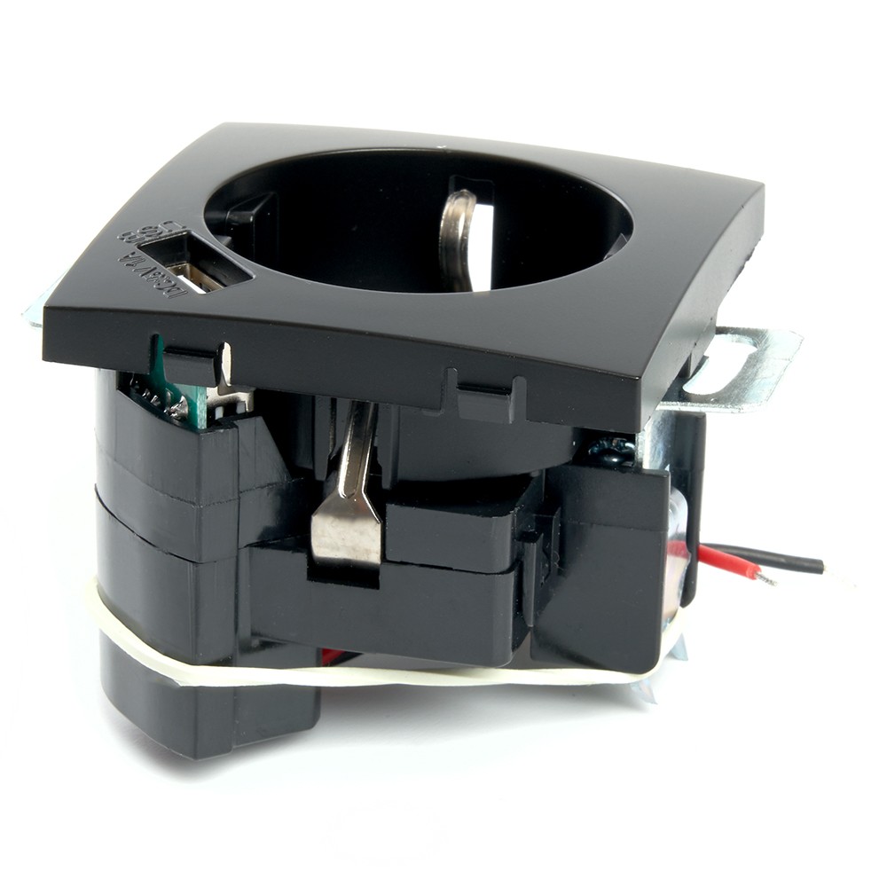 Эрна - Розетки и выключатели Stekker Розетка 1-местная с/з STEKKER PST16-9111-03 16А с защ. шторкой и с USB Эрна черный 49155