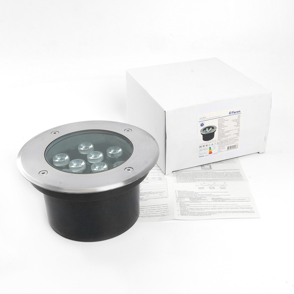 Светодиодный светильник тротуарный (грунтовый) Feron SP2803 10W 12V 3000К IP67 48469