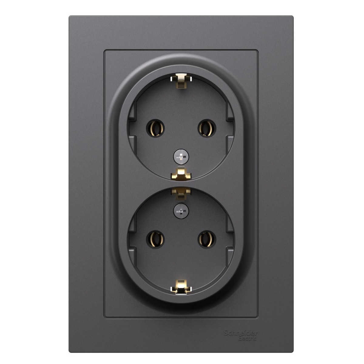 AtlasDesign Базальт Розетка Systeme Electric AtlasDesign Базальт двойная с/з, 16А, сборе ATN001424