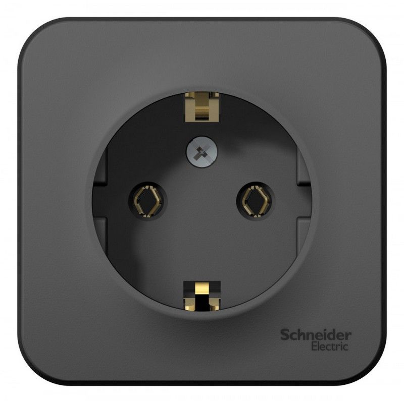 Blanca антрацит розетки и выключатели Розетка SE Blanca с/з Антрацит наружный без шторок BLNRA010106