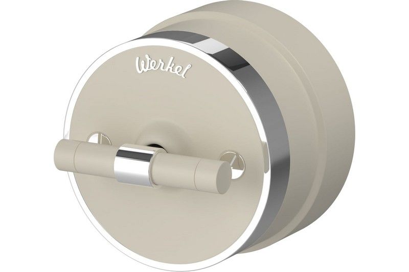 Werkel Ретро Выключатель Werkel одноклавишный Vintage (слоновая кость матовый/хром) W5812055