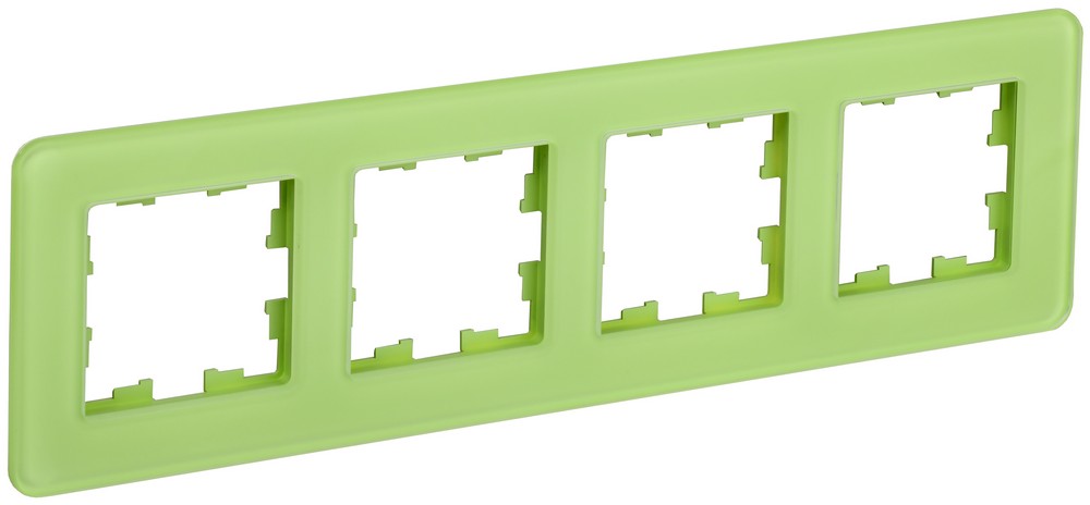 IEK Brite Рамки Рамка IEK BRITE DECOR Эко грин матовый стекло скругл.угол 4-мест. РУ-4-2-Бр RE BR-M42-G-41-K06