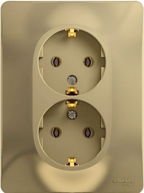 Glossa Титан Розетка Systeme Electric Glossa Титан 2-я с заземлением (в сборе с рамкой) GSL000424