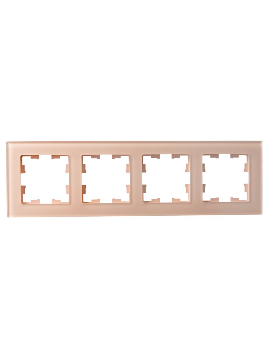 IEK Brite Рамки Рамка IEK BRITE DECOR Персик матовый стекло 4-мест. РУ-4-2-БрП BR-M42-G-31-K96