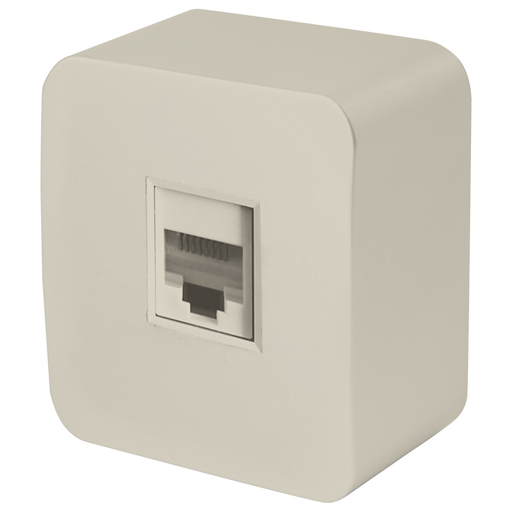 Накладные розетки и выключатели Stekker Розетка RJ-45 STEKKER MST00-20-04 открытой установки 1-местная София слоновая кость 49482