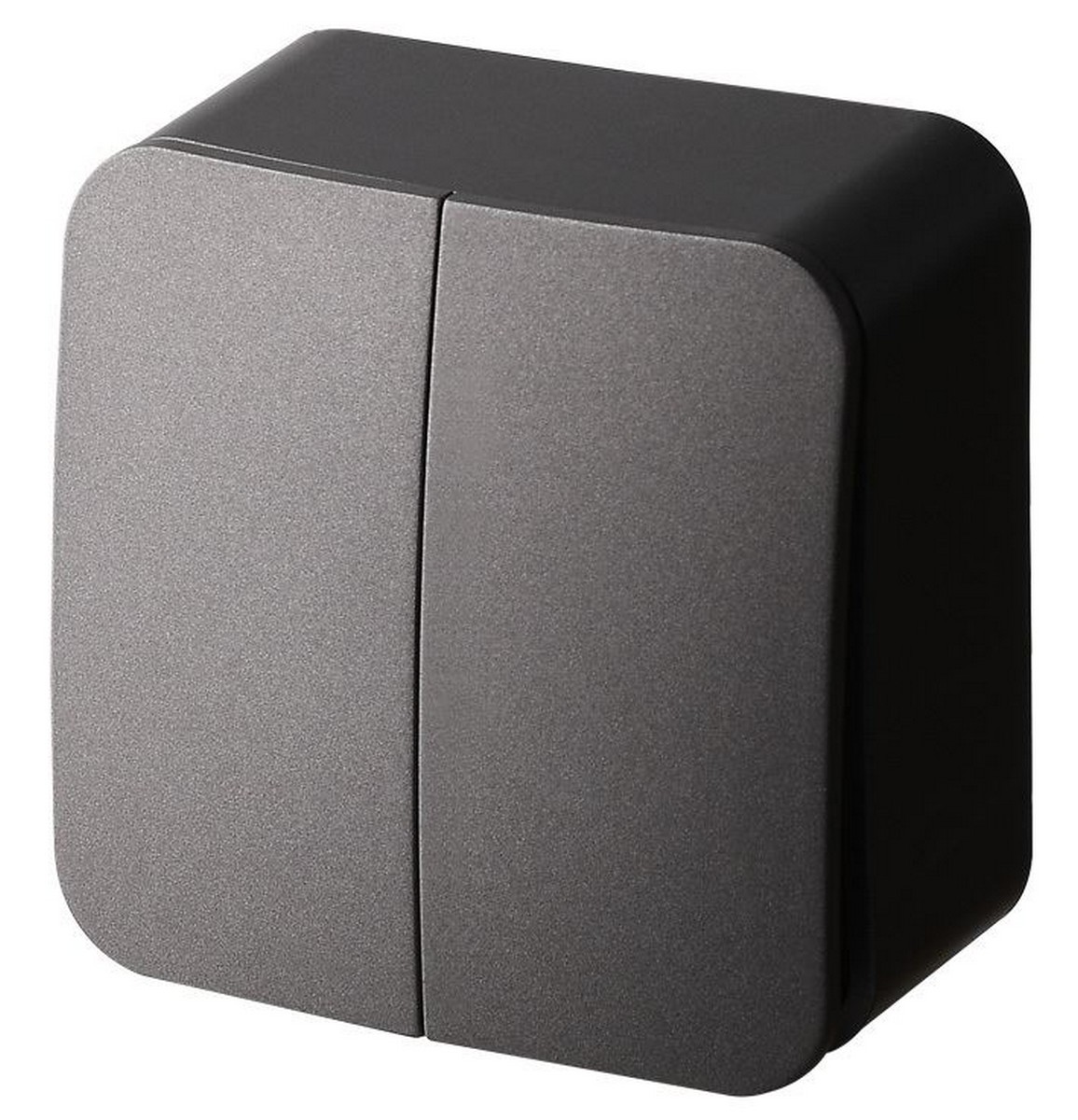 JASMART FS - розетки и выключатели Двухклавишный выключатель JASMART FS накладного монтажа Антрацит FS3023B