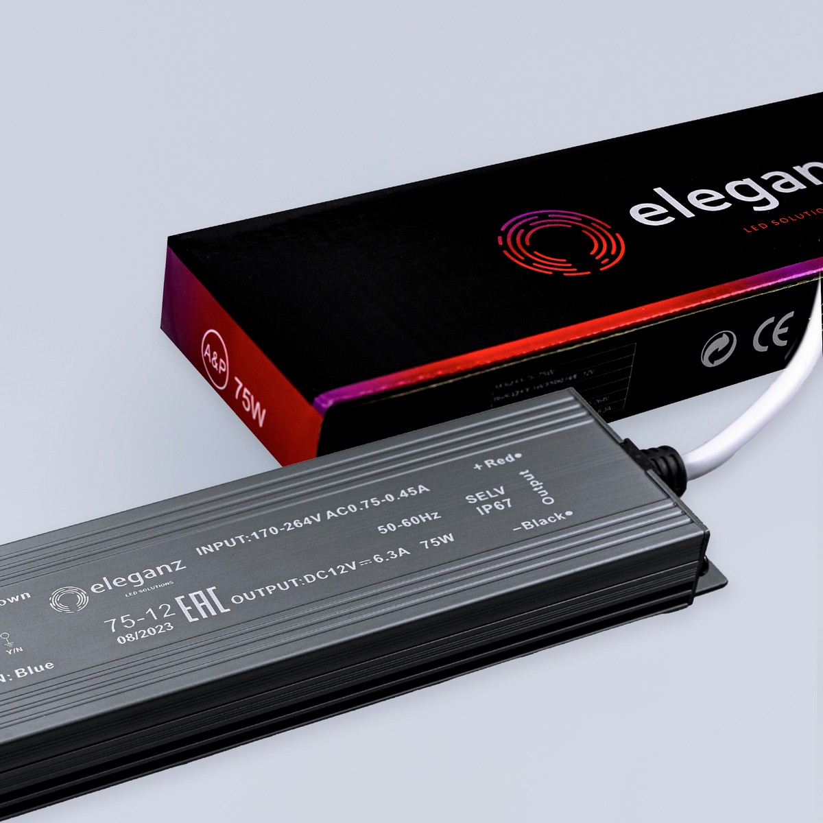 Блоки питания для светодиодной ленты Блок питания для светодиодной ленты Eleganz 12V 75W IP67 герметичный 1119 