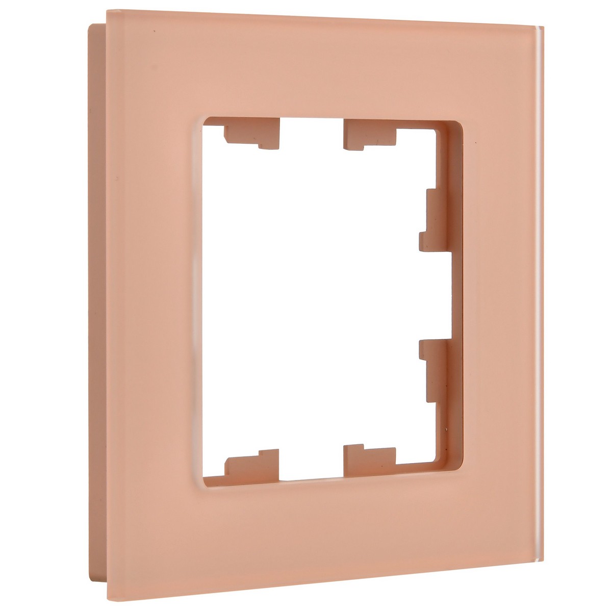 IEK Brite Рамки Рамка IEK BRITE DECOR Персик матовый стекло 1-мест. РУ-1-2-БрП BR-M12-G-31-K96