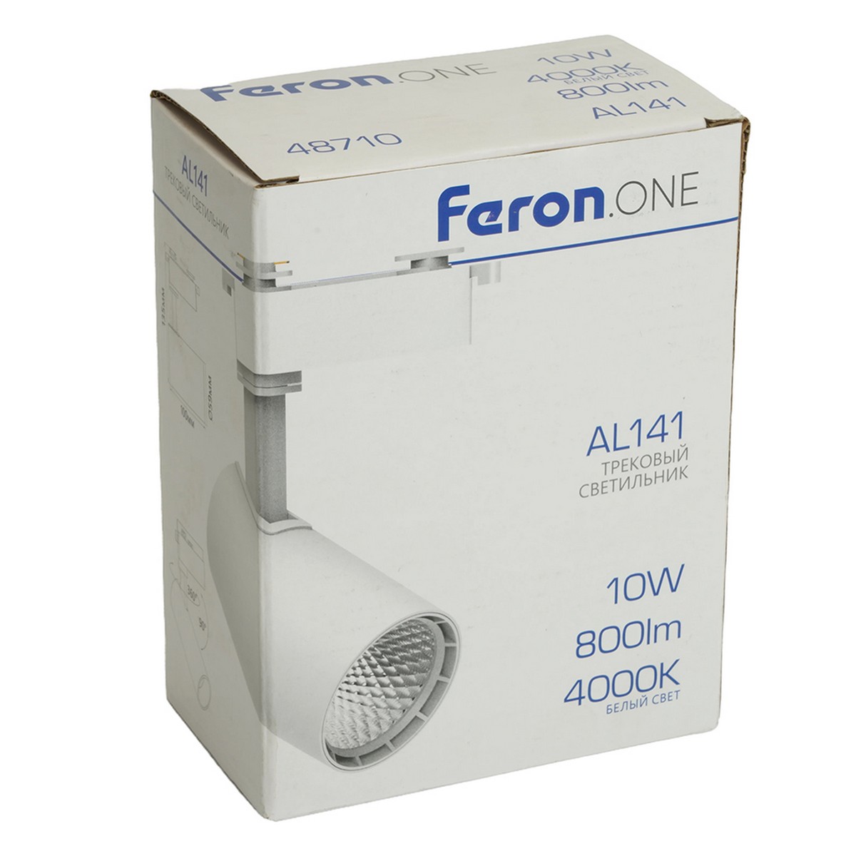 Трековые светодиодные светильники Светодиодный светильник Feron.ONE AL141 трековый 10W 4000K 35 градусов белый 48710 