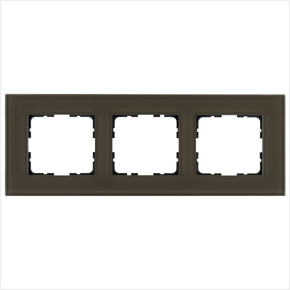 JASMART G - розетки и выключатели Рамка JASMART 3-постовая стекло Каперсовый GLASS G1003GT