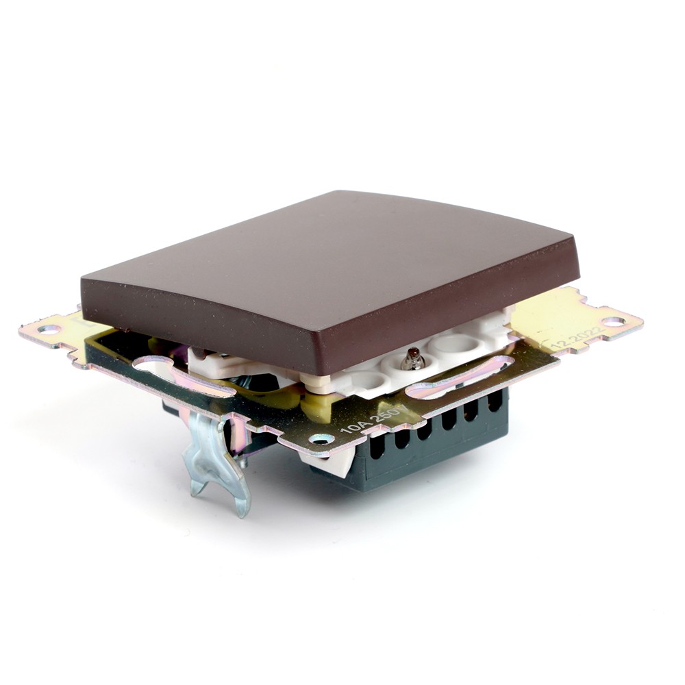 Катрин - Розетки и выключатели Stekker Переключатель 1-клавишный STEKKER GLS10-7105-04 250V 10А Катрин шоколад 49018