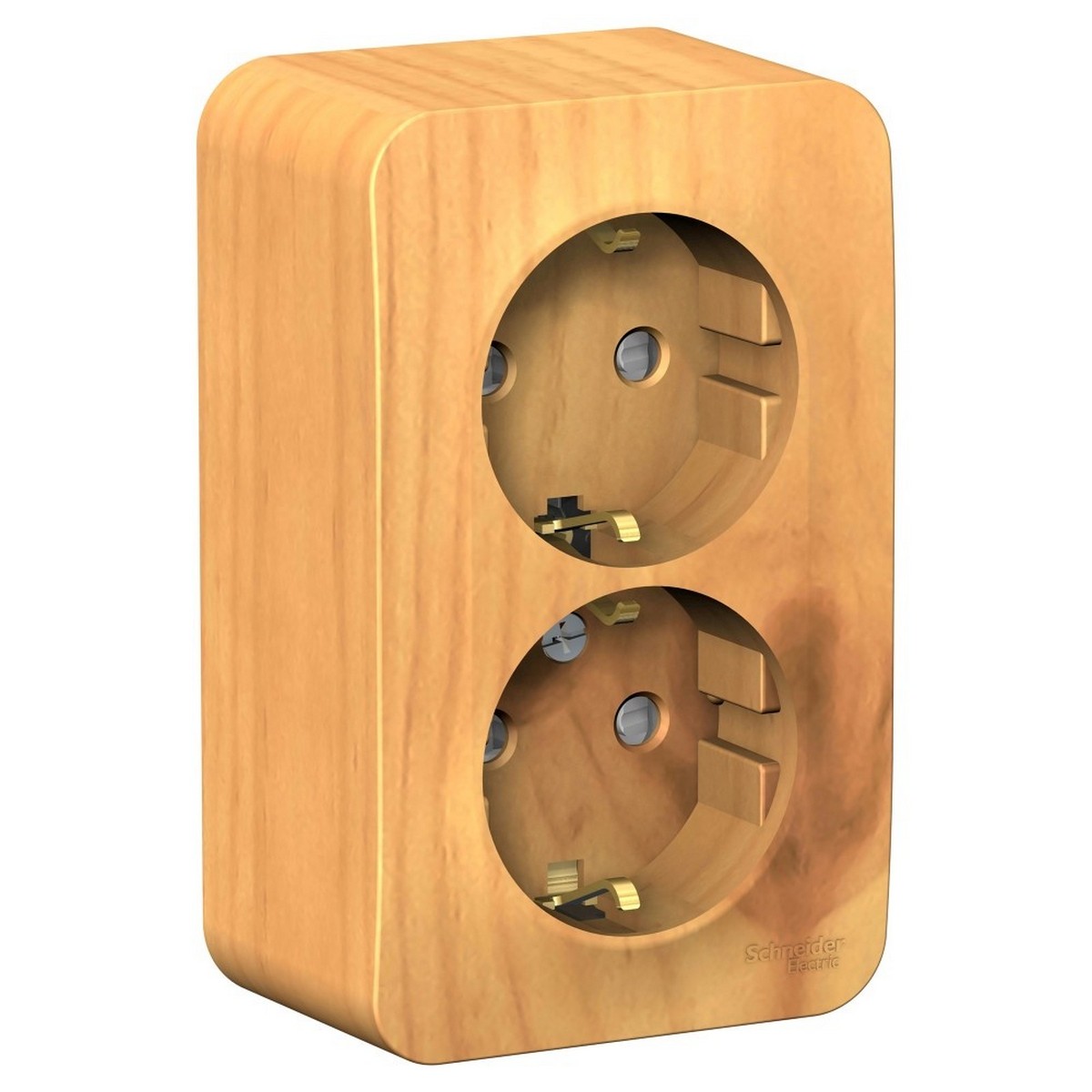 Blanca ясень розетки и выключатели Розетка SE Blanca 2-ая Ясень наружный с/з со шторками изолир. пластина BLNRA011215