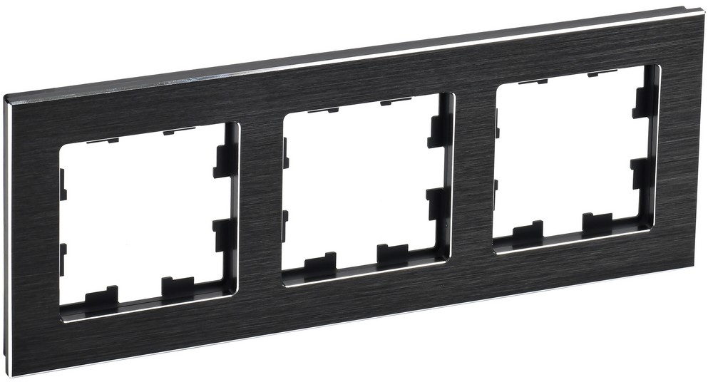 IEK Brite Рамки Рамка IEK BRITE 3-местная РУ-3-1-БрЧ металл черный BR-M32-M-K02