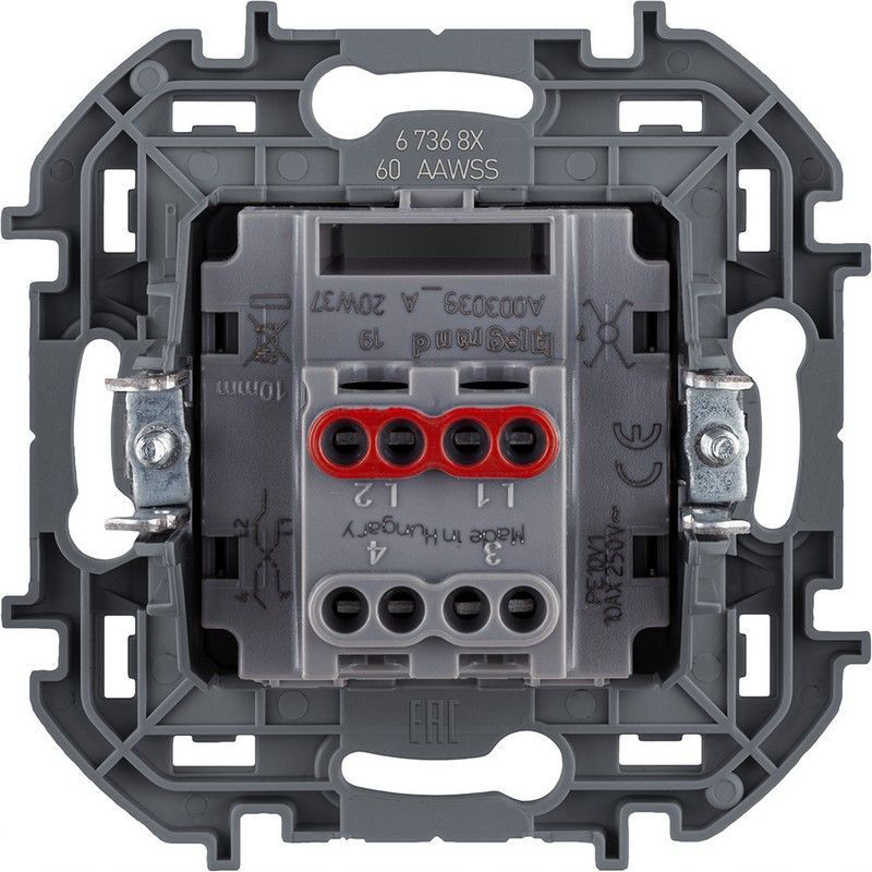 Legrand Inspiria Алюминий Переключатель Legrand INSPIRIA Алюминий промежуточный винтовые клеммы 10 AX 250 В 673682