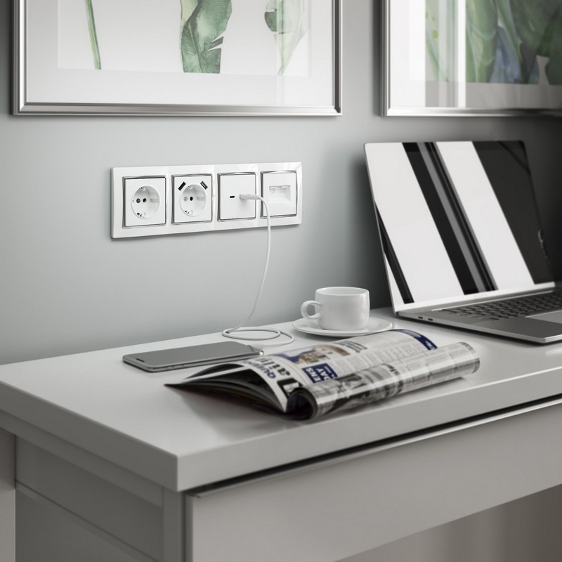 Werkel Белый механизмы Розетка двойная Ethernet Werkel белая RJ-45 W1181101