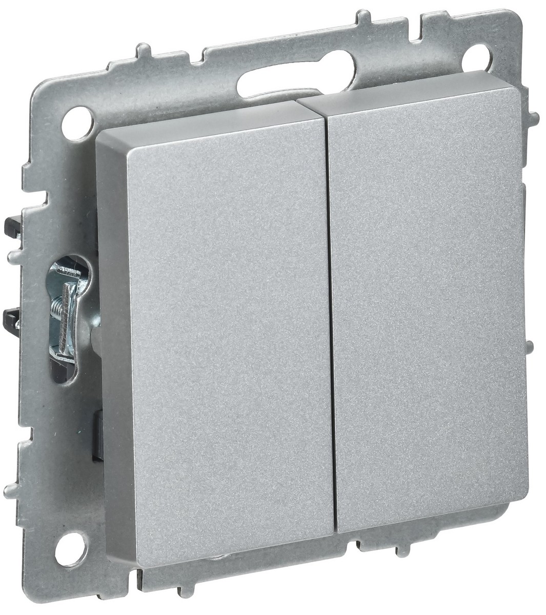 IEK Brite Алюминий Выключатель IEK BRITE Алюминий 2-кл. перекрестный 10А ВС10-2-3-БрА