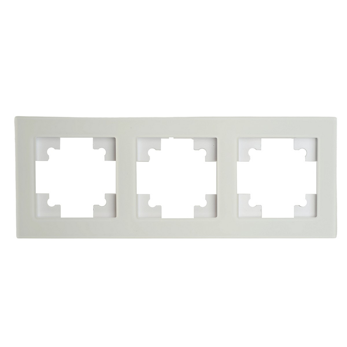 Катрин - Розетки и выключатели Stekker Рамка STEKKER 3-местная Катрин стекло белый матовый GFR00-7003-01 49596