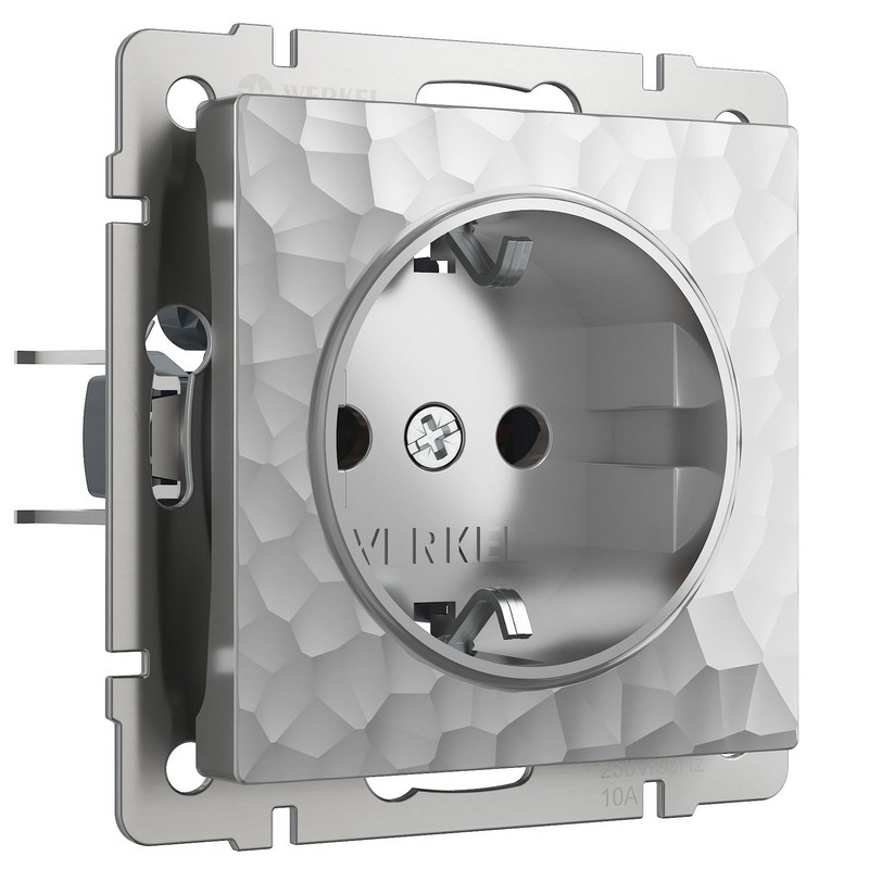 Werkel Серебряный Hammer механизмы Розетка с заземлением Werkel Hammer W1271006 серебряный IP20