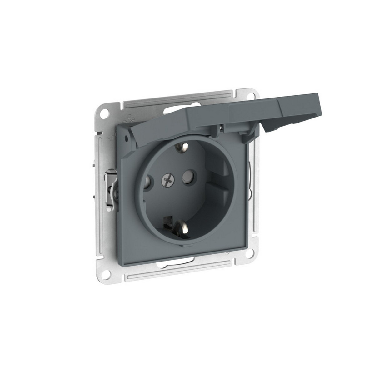 AtlasDesign Грифель Розетка Systeme Electric AtlasDesign Грифель с заземл. со шторк. с крышкой IP20 быстрозажим. клем.