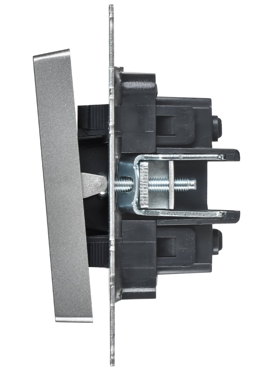 IEK Brite Алюминий Выключатель IEK BRITE Алюминий 2-кл. перекрестный 10А ВС10-2-3-БрА