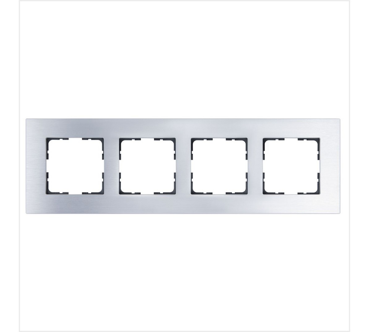 JASMART G - розетки и выключатели Рамка JASMART 4-постовая алюминий METAL G1004AS