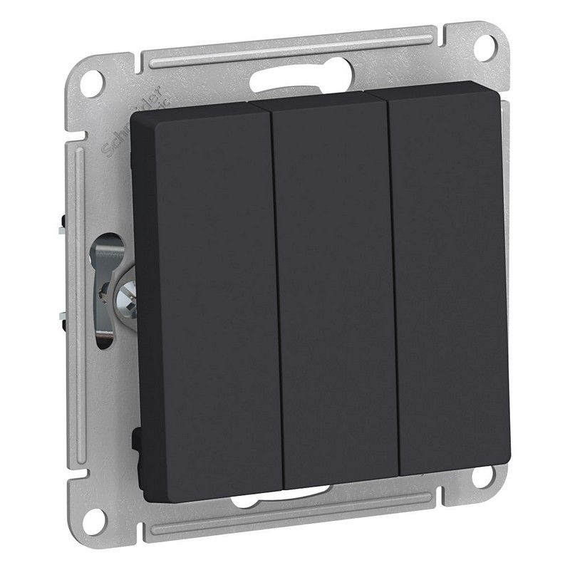 AtlasDesign Карбон Выключатель 3-клавишный Systeme Electric AtlasDesign Карбон ATN001031