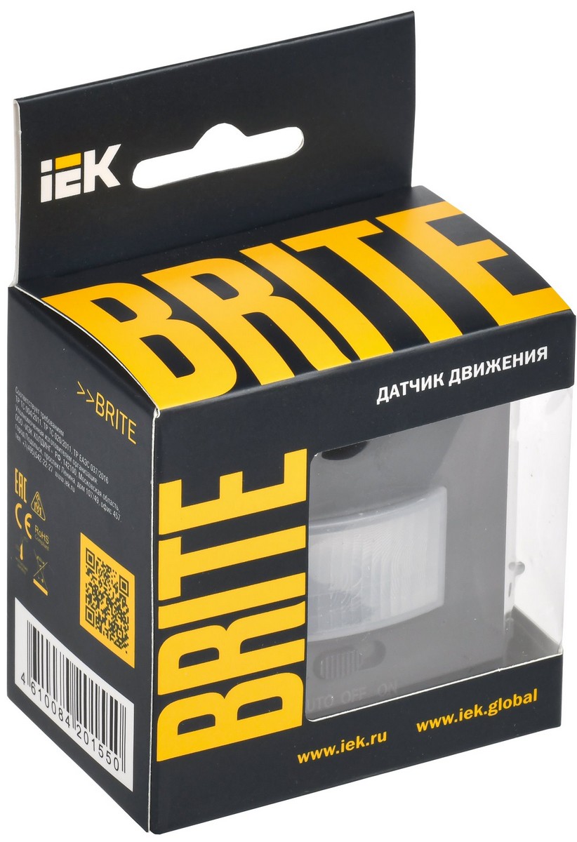 IEK Brite Графит Датчик движения IEK BRITE BASE Графит ДС10-1-БрГ BR-MS10-N-150-05-K53