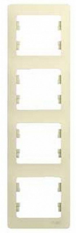 Glossa Бежевый Рамка Systeme Electric Glossa Бежевый 4-я, вертикальная GSL000208