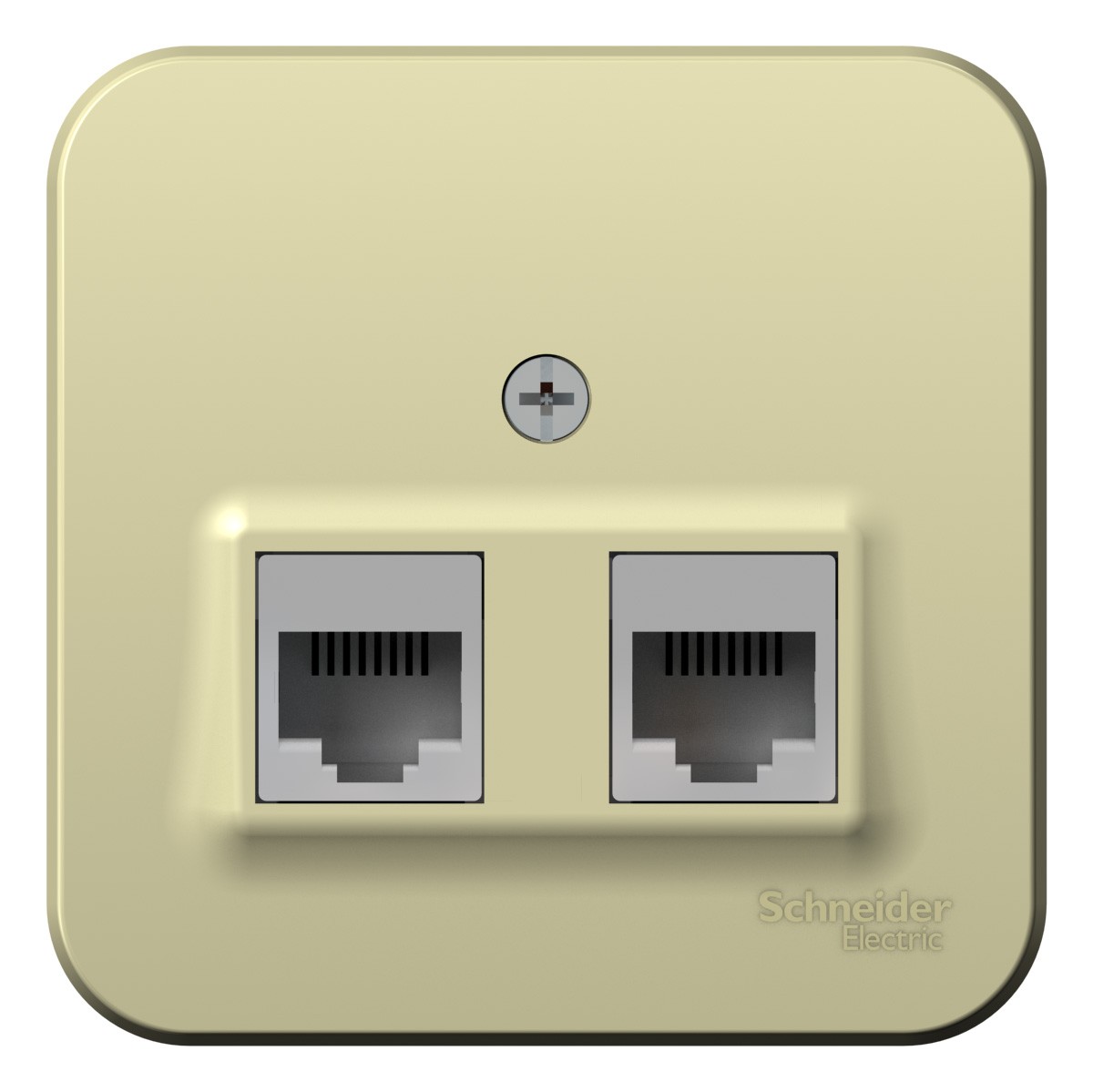 Blanca бежевые розетки и выключатели Розетка SE Blanca 2-ая Бежевый наружный компьютерная RJ45 кат.5E изолир. пластина BLNIA045457