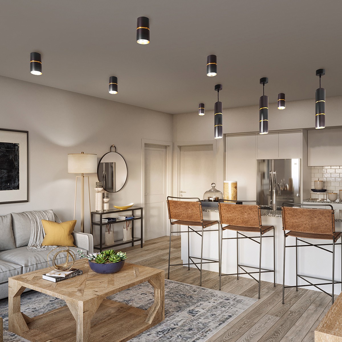 Светильники споты светодиодные Светильник спот Feron ML1861 ZEN настенно-потолочный GU10 чёрный золото 48641 