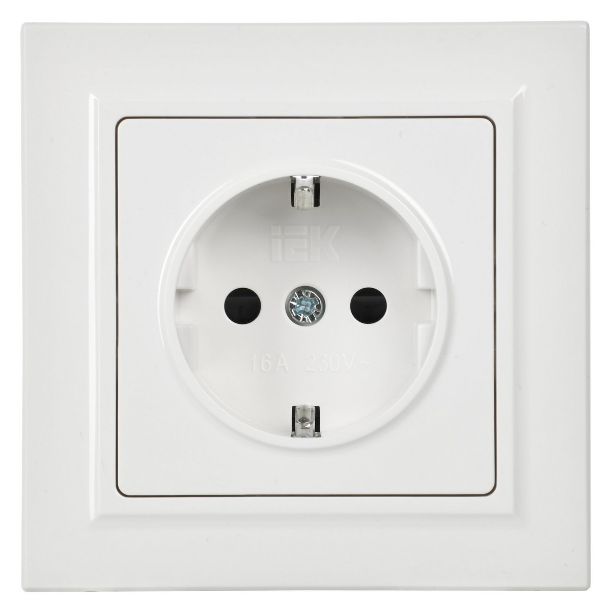 IEK Brite Белый Розетка IEK BRITE с/з с шторками 16А в сборе РСР14-1-0-БрБ белый BR-R14-16-K01-F