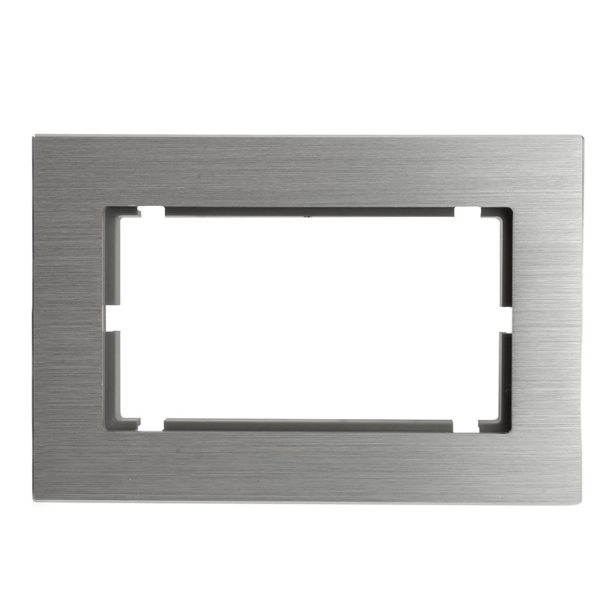 Катрин - Розетки и выключатели Stekker Рамка 2-местная (без перемычки) металл STEKKER MFR00-7012-03 Катрин серебро 50031